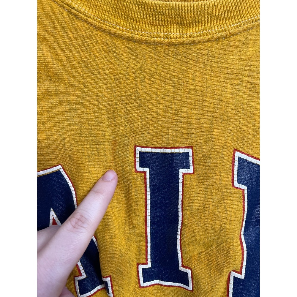 Vintage 90s Jansport AIB American Institute of Business Sweatshirt Yellow M - Picture 4 of 7